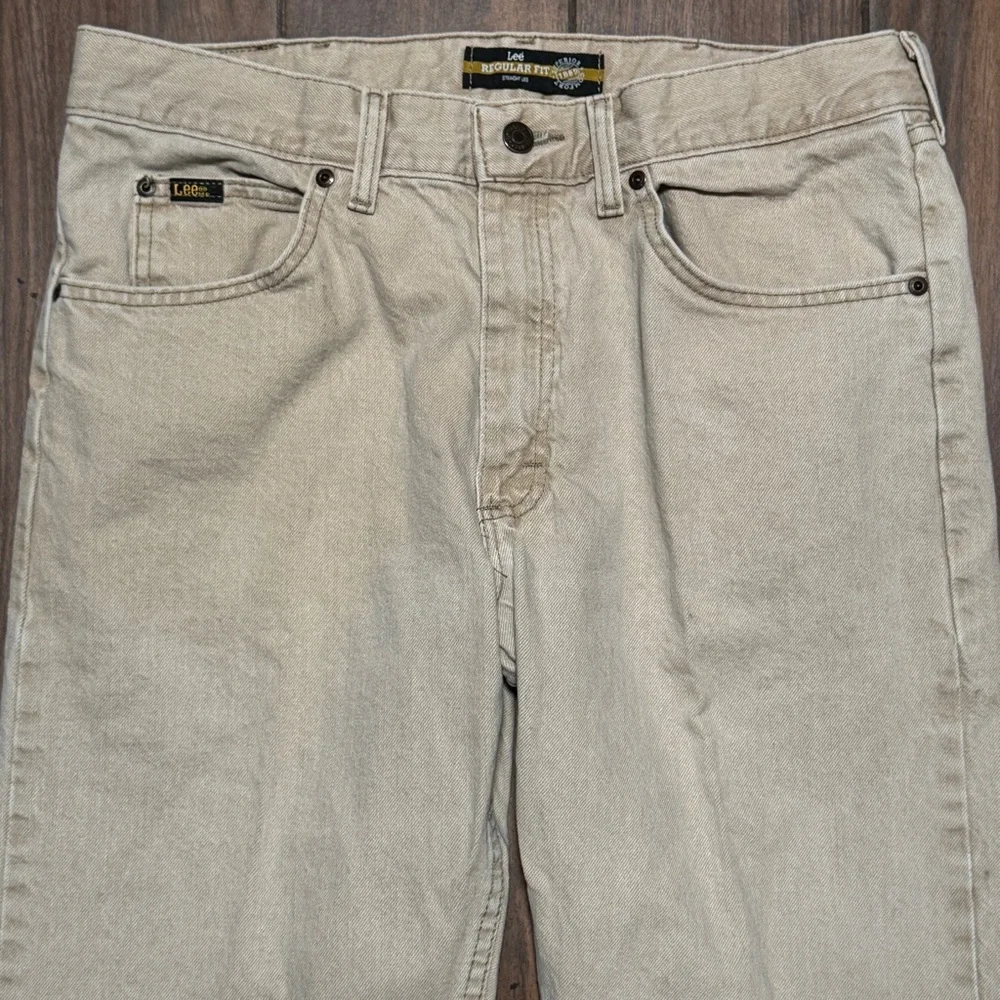 LEE Regular Fit Straight Leg Dune (Tan / Sand) Wash Denim Jeans Size 34 x 34